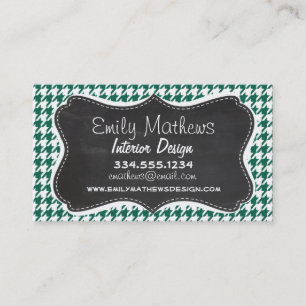 Tarjeta De Visita Botella Green Houndstoth; placa Retro