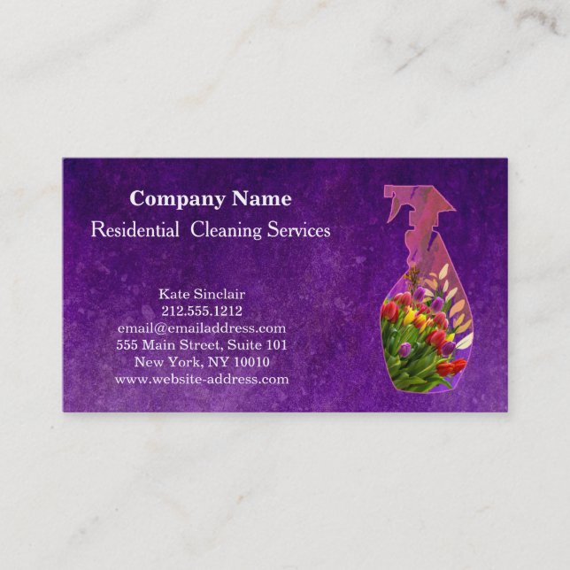 Tarjeta De Visita Botella moderna para pulverización de servicio de  (Anverso)