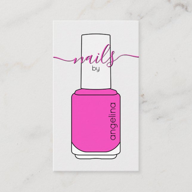 Tarjeta De Visita Botella polaca Nail Pink Hot Pink (Anverso)