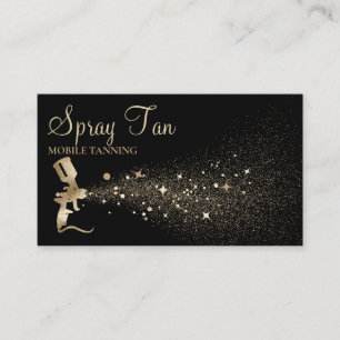 Tarjeta De Visita Botella Tan Spray Sparkling Gold