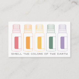 Tarjeta De Visita Botellas de aceite esencial coloridas