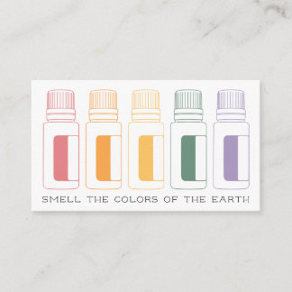 Tarjeta De Visita Botellas de aceite esencial coloridas