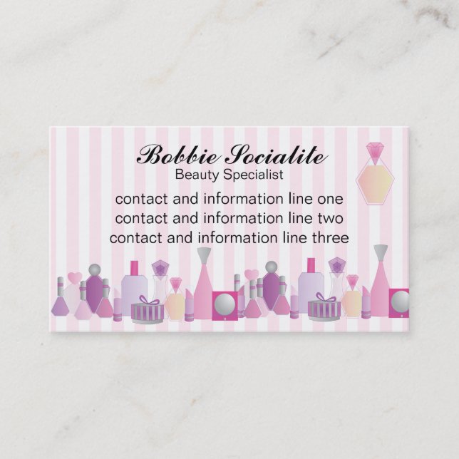 Tarjeta De Visita Botellas de belleza (Anverso)