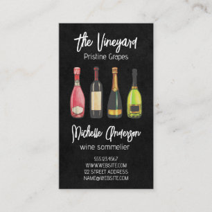Tarjeta De Visita Botellas de Bodega Catas