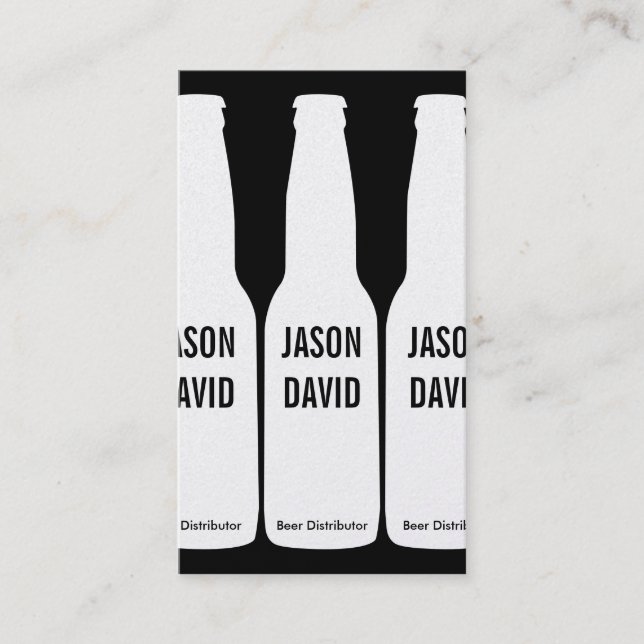 Tarjeta De Visita Botellas de cerveza (dorada) (Anverso)