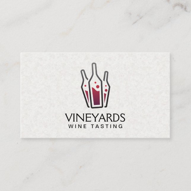 Tarjeta De Visita Botellas de vino (Anverso)