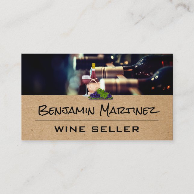 Tarjeta De Visita Botellas de vino | Bartender (Anverso)