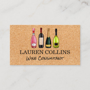 Tarjeta De Visita Botellas de Vino   Viñedo