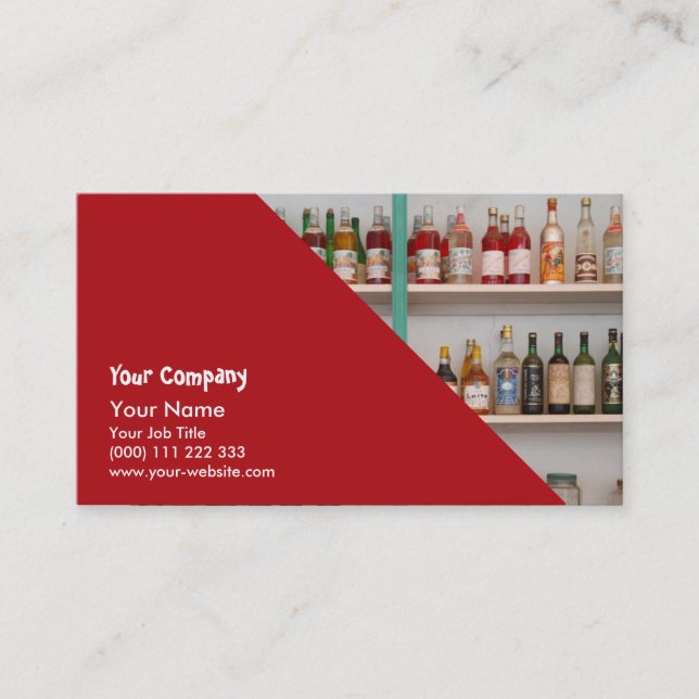 Tarjeta De Visita Botellas del licor (Anverso)