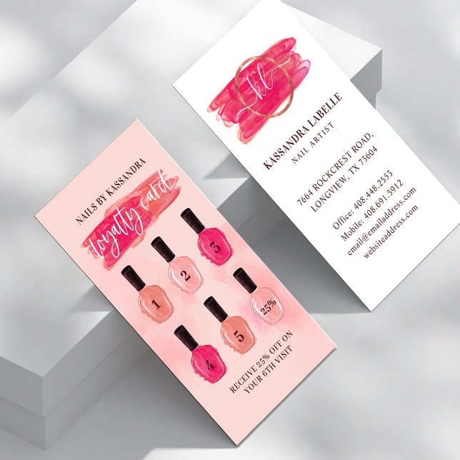 Tarjeta De Visita Botellas polacas Glam Nail Broche Lealtad de uñas (Subido por el creador)