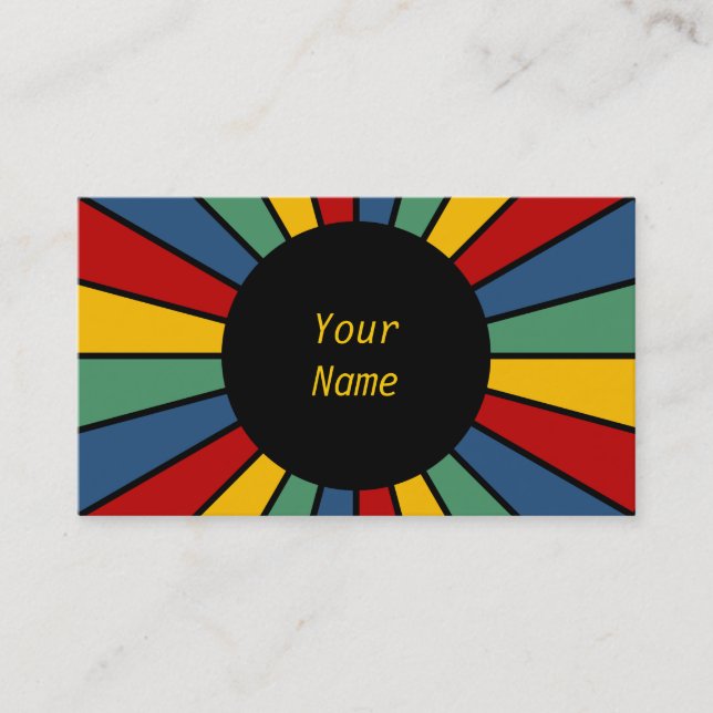 Tarjeta De Visita BOTÓN DE RAYOS I + su foto, texto, monograma (Anverso)