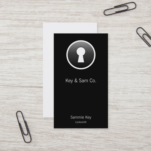 Tarjeta De Visita Botón-estilo del ojo de la cerradura (Anverso/Reverso In Situ)