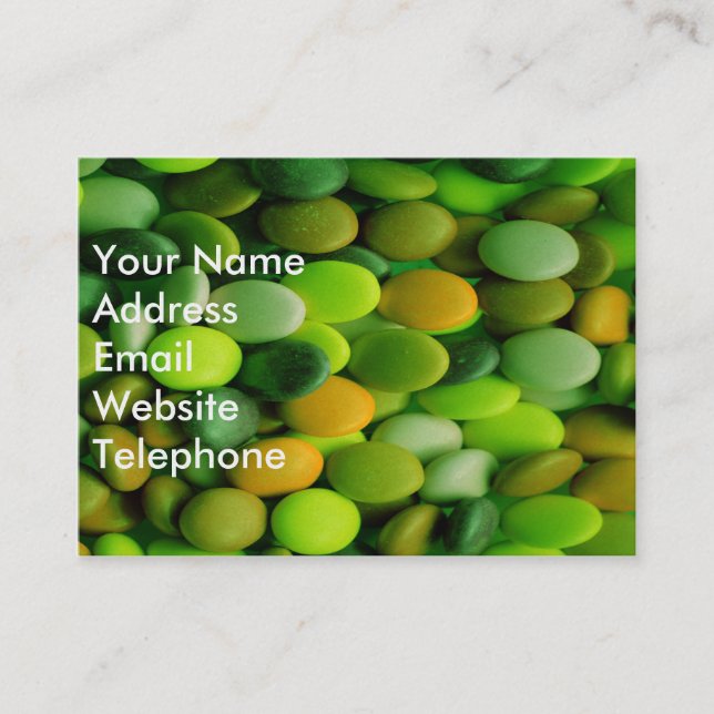 Tarjeta De Visita Botones Candy verde (Anverso)