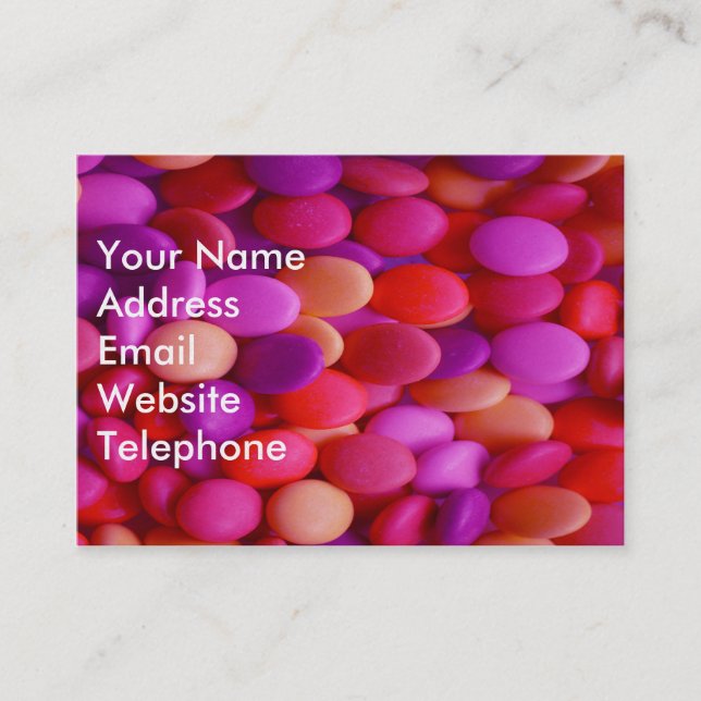 Tarjeta De Visita Botones de caramelo rosa (Anverso)