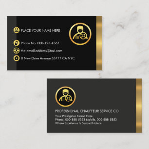Tarjeta De Visita Botones de Conductor de Oro sobre Capas Grises y N