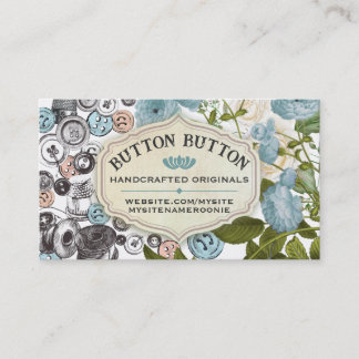 Tarjeta De Visita Botones vintage Shabby bobina nociones de costura