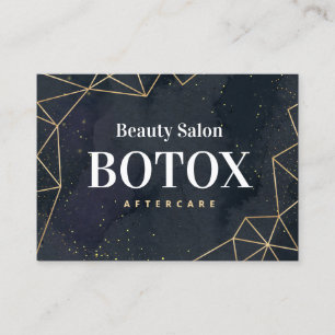 Tarjeta De Visita Botox de oro geométrico negro después del cuidad