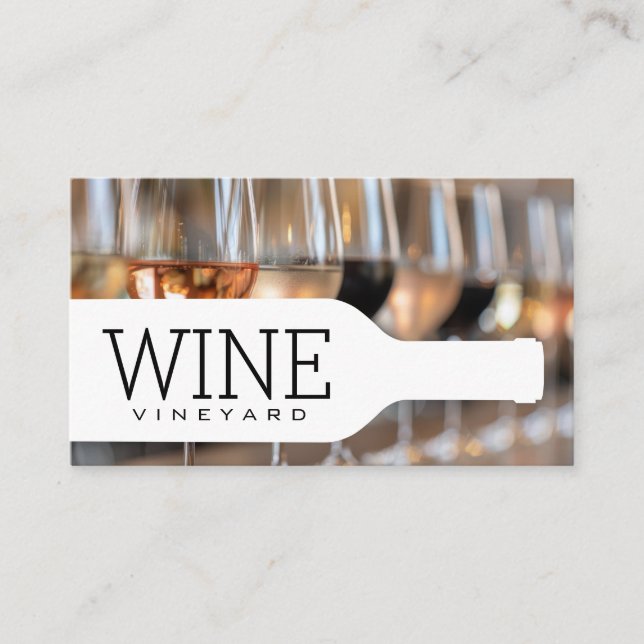 Tarjeta De Visita Bottle Silhouette | Wine Tasting Collection (Anverso)