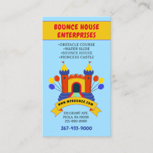 TARJETA DE VISITA BOUNCE HOUSE INFLATABLES FIESTA CUMPLEAÑOS