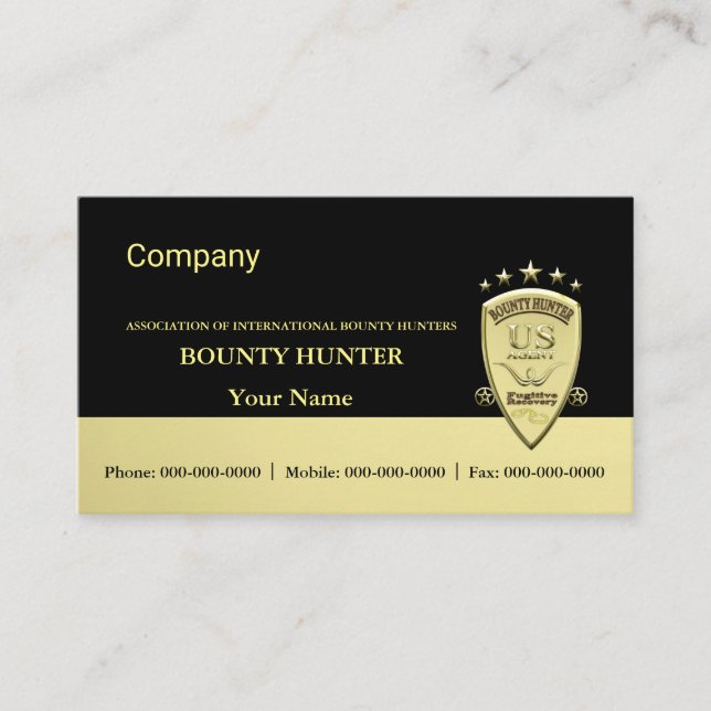Tarjeta De Visita Bounty Hunter (Anverso)
