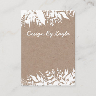 Tarjeta De Visita Bouquet blanco sobre el collar Kraft y la pantalla
