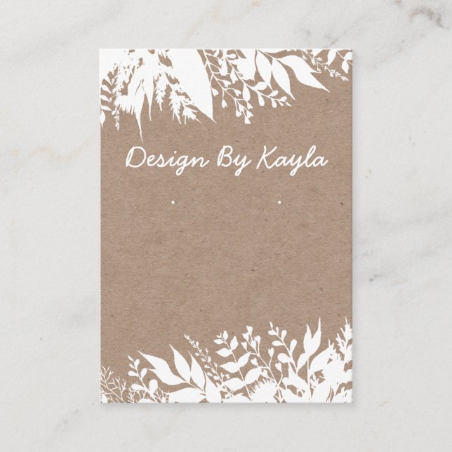 Tarjeta De Visita Bouquet blanco sobre el collar Kraft y la pantalla (Anverso)