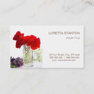 Tarjeta De Visita Bouquet de amapolas rojas