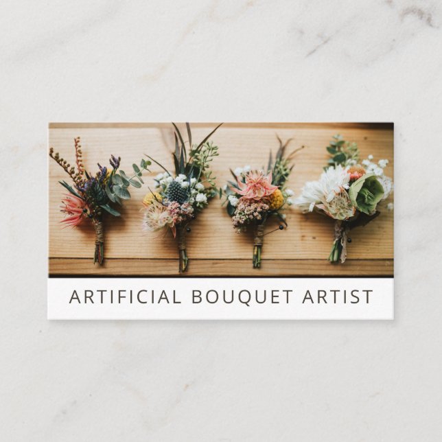 Tarjeta De Visita Bouquet De Flor Artificial O De Seda (Anverso)