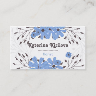 Tarjeta De Visita Bouquet de flores azules y flores