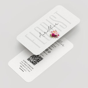 Tarjeta De Visita Bouquet de flores botánicas mínimo florista