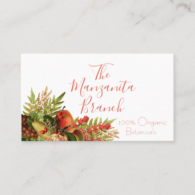 Tarjeta De Visita Bouquet de flores y frutas (Anverso)