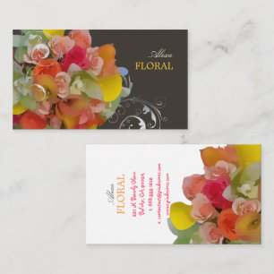 Tarjeta De Visita Bouquet de novias de PixDezines, colores floristas