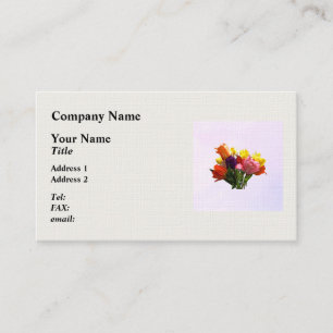 Tarjeta De Visita Bouquet de primavera con tulipanes y Daffodils Bus