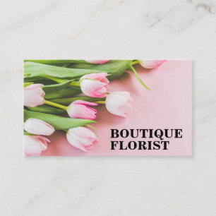 Tarjeta De Visita Bouquet de tulipanes rosados   Florismo
