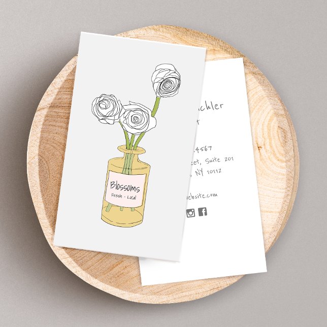 Tarjeta De Visita Bouquet floral de Cute Boho (Subido por el creador)
