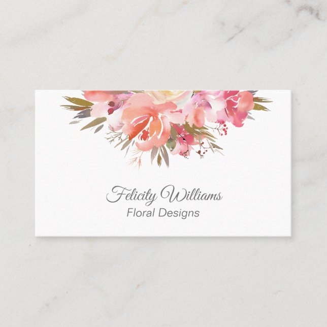 Tarjeta De Visita Bouquet floral femenino de ensueño (Anverso)