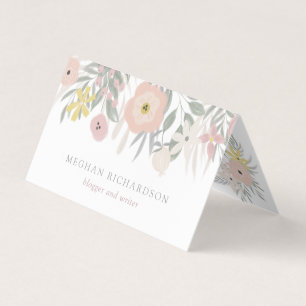 Tarjeta De Visita Bouquet floral rosa bonito sobre blanco