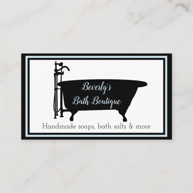 Tarjeta De Visita Boutique Bath hecha a mano (Anverso)
