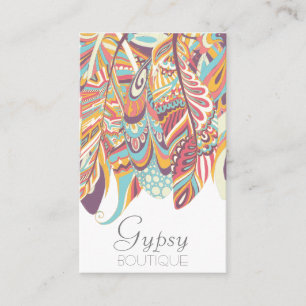 Tarjeta De Visita Boutique Boho Feather
