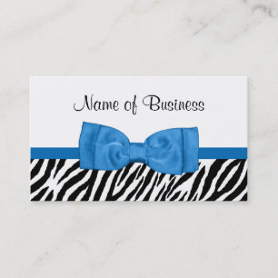 Tarjeta De Visita Boutique Cebra con Lazo Azul