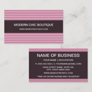 Tarjeta De Visita Boutique Chic Moderno de Raya Rosa