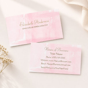Tarjeta De Visita Boutique de Acuarela Rosa Suave