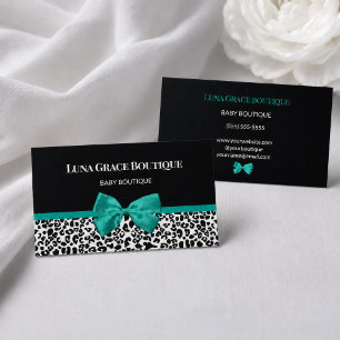 Tarjeta De Visita Boutique de Bebé Leopardo Verde