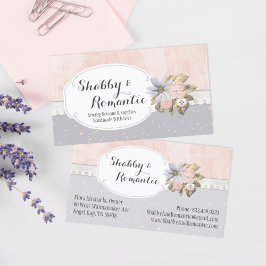 Tarjeta De Visita Boutique de botones de coser floral de Shabby Chic
