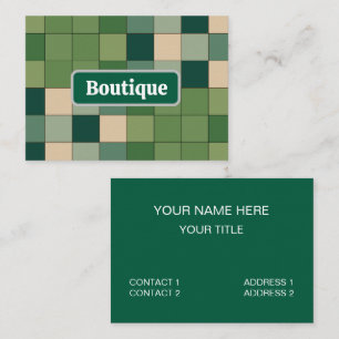 Tarjeta De Visita Boutique de Cuadros Verdes