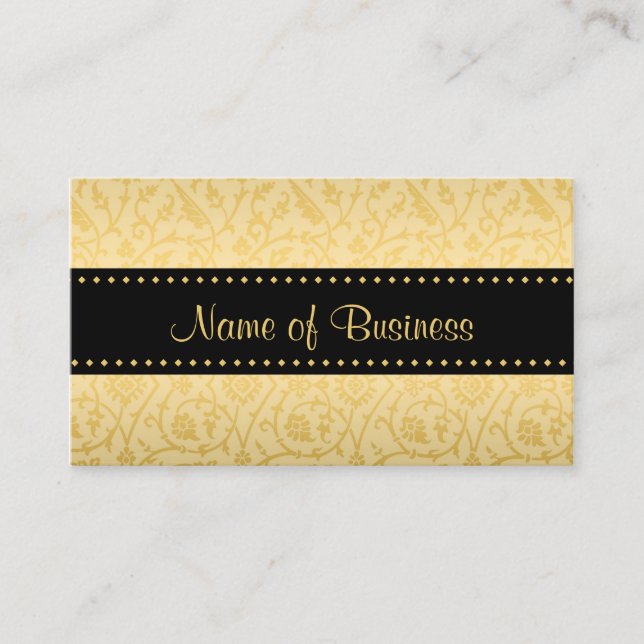 Tarjeta De Visita Boutique de Damasco Dorado (Anverso)
