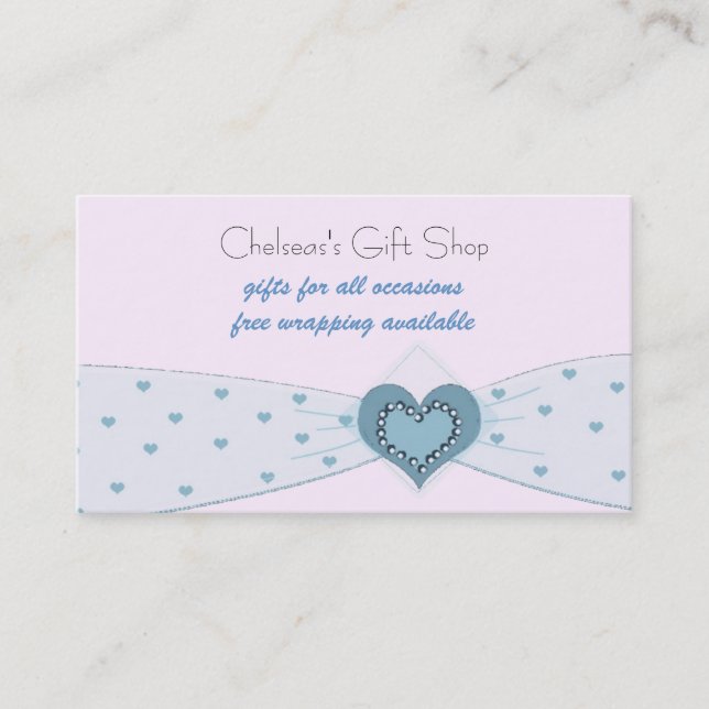Tarjeta De Visita Boutique de la cinta azul bebé (Anverso)