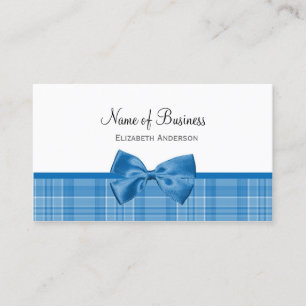 Tarjeta De Visita Boutique de Lazo de Cuadro Azul
