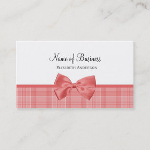 Tarjeta De Visita Boutique de Lazo de Cuadro Rosa