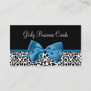 Tarjeta De Visita Boutique de Lazo Leopardo Azul